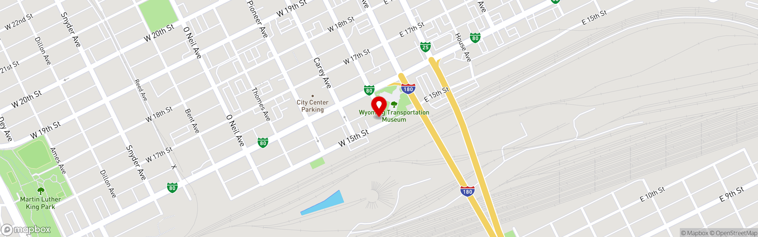 Street map pinning The Albany in The Albany